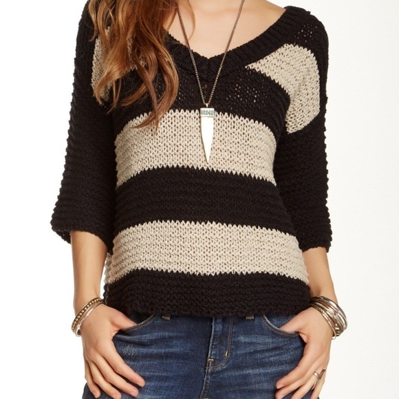 Free People Sweaters - Free People Striped Park Slope Sweater Boho Med